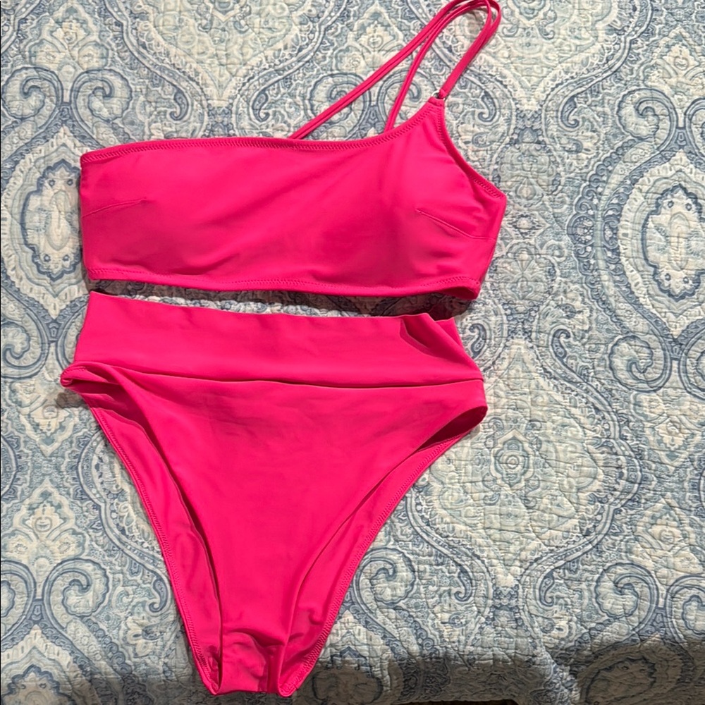 Aerie Vibrant Pink Bandeau Bikini